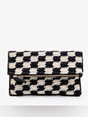 Clare V foldover Clutch w/ Tabs - Crochet Checkers Original: $185